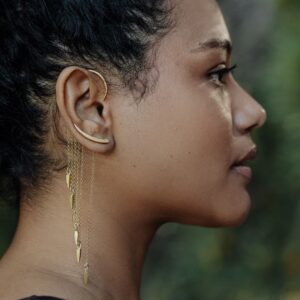 Ear cuff earrings with chains