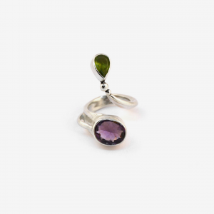 Amethyst and peridot ring