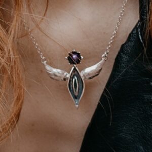 Vagina & Clitorix, feminist silver pendant